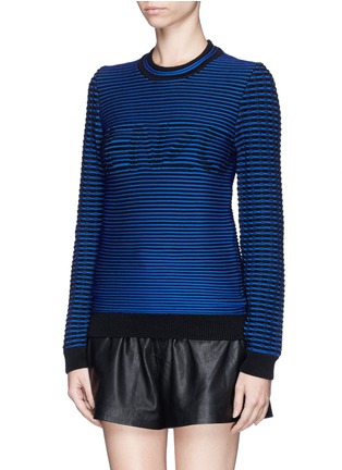 Front View - Click To Enlarge - KENZO - Stripe logo sweater