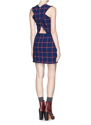 Figure View - Click To Enlarge - THAKOON ADDITION - Cross back windowpane check print dress