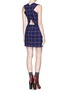 Figure View - Click To Enlarge - THAKOON ADDITION - Cross back windowpane check print dress