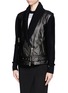 Front View - Click To Enlarge - JASON WU - Shawl collar leather biker jacket