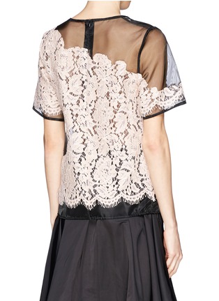 Back View - Click To Enlarge - MSGM - Guipure lace insert gauze top