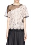 Main View - Click To Enlarge - MSGM - Guipure lace insert gauze top