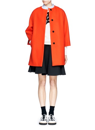 Detail View - Click To Enlarge - MSGM - Red wool coat