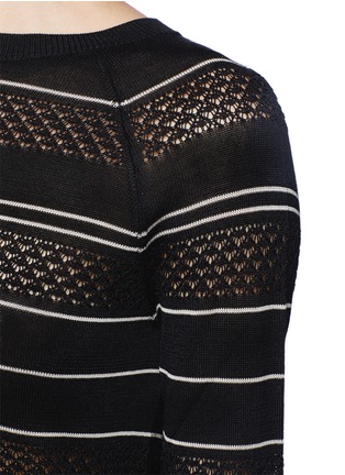 Detail View - Click To Enlarge - JASON WU - Pointelle knit stripe silk sweater