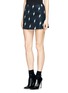 Front View - Click To Enlarge - NEIL BARRETT - Thunderbolt print satin mini skirt