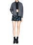 Figure View - Click To Enlarge - NEIL BARRETT - Thunderbolt print satin mini skirt