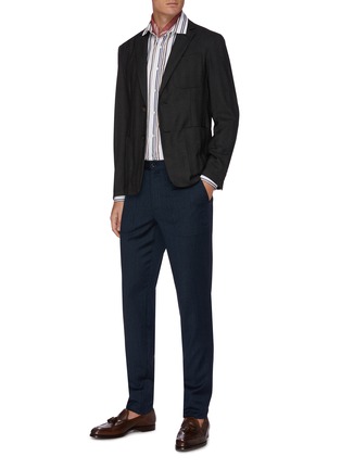 Figure View - Click To Enlarge - INCOTEX - Pinstripe Stretch Flannel Pants