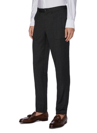 Front View - Click To Enlarge - INCOTEX - Pinstripe Stretch Flannel Pants