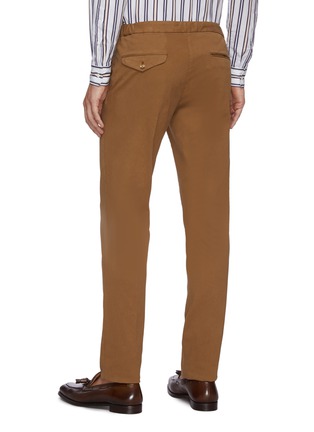 Back View - Click To Enlarge - INCOTEX - Slim fit elastic waist stretch chino pants