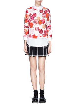 Figure View - Click To Enlarge - MSGM - Cosmetic rose print cropped sweatshirt