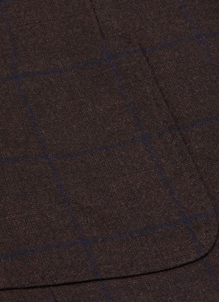  - RING JACKET - Notch lapel windowpane check wool flannel casual blazer