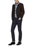 Figure View - Click To Enlarge - RING JACKET - Notch lapel windowpane check wool flannel casual blazer