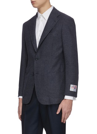 Front View - Click To Enlarge - RING JACKET - 'Balloon' Notch lapel check wool blazer