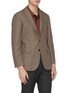 Front View - Click To Enlarge - RING JACKET - Notch lapel check wool twill blazer