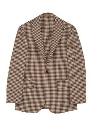 Main View - Click To Enlarge - RING JACKET - Notch lapel check wool twill blazer