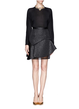 Figure View - Click To Enlarge - MSGM - Embossed neoprene skirt with gauze layer