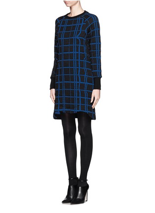 Figure View - Click To Enlarge - KENZO - Squiggle plaid shift dress