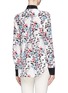 Back View - Click To Enlarge - PRABAL GURUNG - Floral print drape back silk blouse