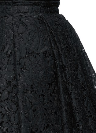 Detail View - Click To Enlarge - MSGM - Lace overlay gauze flare skirt