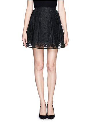 Main View - Click To Enlarge - MSGM - Lace overlay gauze flare skirt