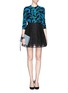 Figure View - Click To Enlarge - MSGM - Lace overlay gauze flare skirt