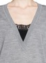 Detail View - Click To Enlarge - SANDRO - 'Sade' silk lace trim sweater