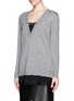 Front View - Click To Enlarge - SANDRO - 'Sade' silk lace trim sweater