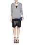 Figure View - Click To Enlarge - SANDRO - 'Sade' silk lace trim sweater