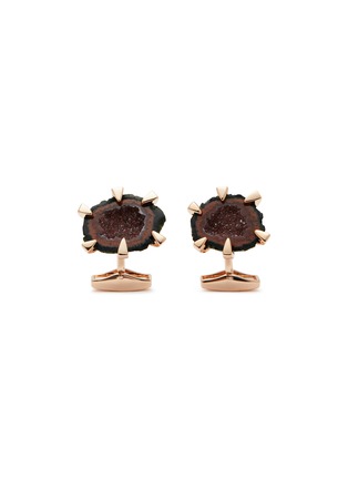 Main View - Click To Enlarge - TATEOSSIAN - Rose gold plated geode crystal cufflinks