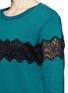 Detail View - Click To Enlarge - SANDRO - 'Torr' sheer lace trim sweatshirt