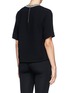 Back View - Click To Enlarge - SANDRO - 'Elien' stripe collar textured cropped top