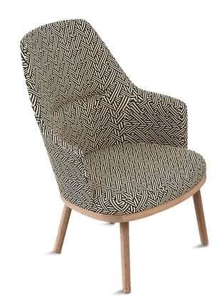 Main View - Click To Enlarge - WEWOOD - Sartor oak frame lounge chair – Pampas Carbon