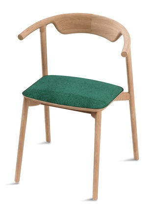 Main View - Click To Enlarge - WEWOOD - Pala oak frame textile cushion chair –Emerald Green