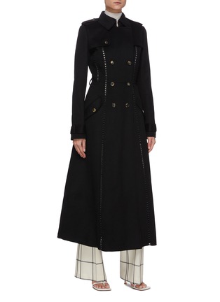 Front View - Click To Enlarge - GABRIELA HEARST - 'FRANZ' Leather Knot Trench Coat