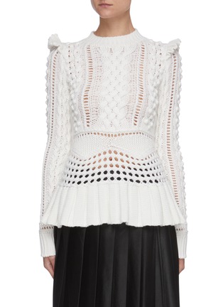 Main View - Click To Enlarge - GABRIELA HEARST - 'Martha' cable knit ruffle sweater