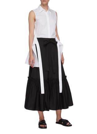 Figure View - Click To Enlarge - ROSETTA GETTY - Apron wrap sleeveless shirt