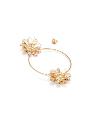 Detail View - Click To Enlarge - ROSANTICA - 'Utopia' floral crystal embellished hoop earrings