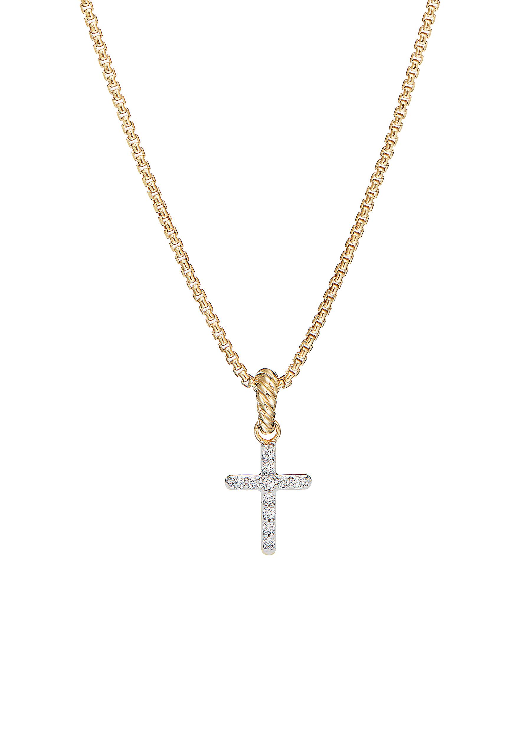 womens gold cross necklace with diamonds