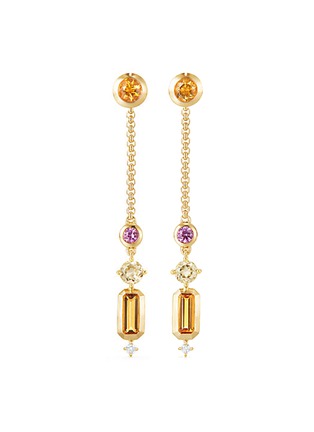 Main View - Click To Enlarge - DAVID YURMAN - 'Novella' diamond citrine beryl 18k gold drop earrings