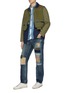Figure View - Click To Enlarge - FDMTL - 'CS71' ripped and repaired boro patch jeans