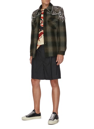 Figure View - Click To Enlarge - DRIES VAN NOTEN - Crystal embellished check shirt