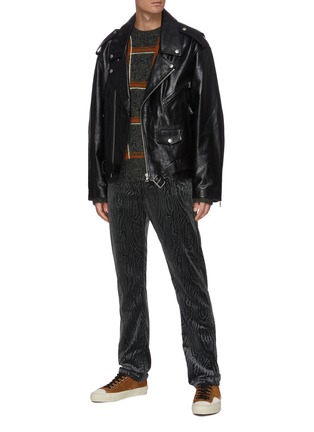 Figure View - Click To Enlarge - DRIES VAN NOTEN - Oversized leather biker jacket