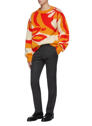 Figure View - Click To Enlarge - DRIES VAN NOTEN - Floral print oversized sweater