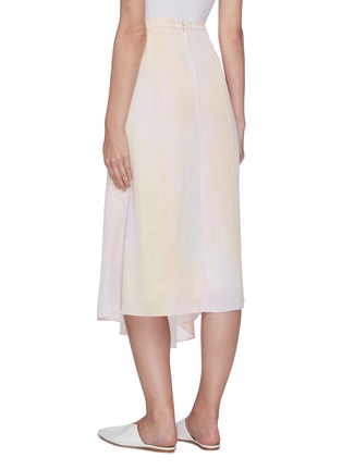 Back View - Click To Enlarge - VINCE - Rainbow wash asymmetric drape midi skirt