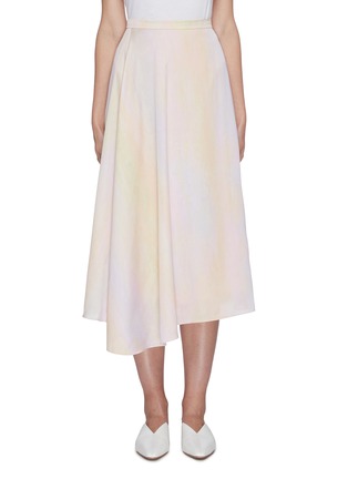 Main View - Click To Enlarge - VINCE - Rainbow wash asymmetric drape midi skirt