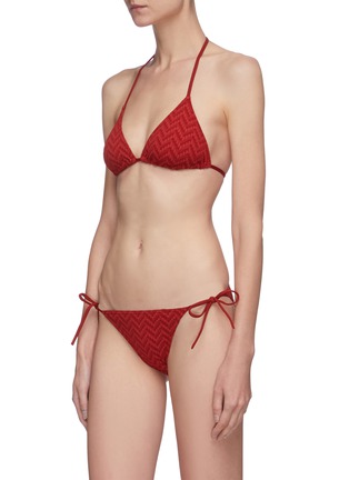 Front View - Click To Enlarge - ERES - Veston chevron jacquard bikini top