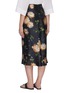 Back View - Click To Enlarge - VINCE - Painted rose print midi silk slip skirt
