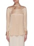 Main View - Click To Enlarge - VINCE - Metallic placket silk blouse