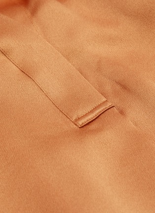  - VINCE - Cap sleeve shirred back V neck silk blouse