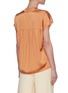 Back View - Click To Enlarge - VINCE - Cap sleeve shirred back V neck silk blouse